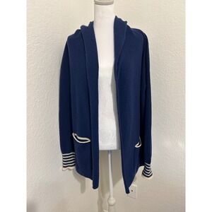 Vineyard Vines Navy Blue Hooded Cardigan Wool Cashmere Small Preppy‎ Nautical